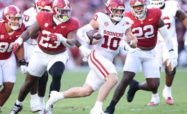  Oklahoma upsets Alabama, gives Crimson Tide first loss since Week 1